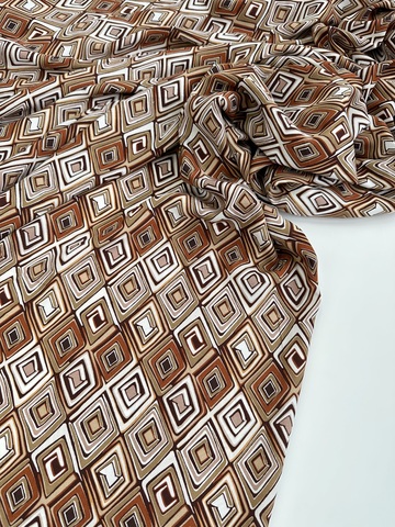 Вискоза штапель Коричневый ромб