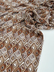 Вискоза штапель Коричневый ромб