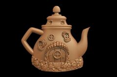 Силиконовый молд № 421 Домик чайник 2 D ( серия домики для гномов и фей)