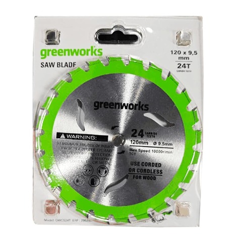 Диск пильный по дереву для циркулярной мини пилы Greenworks, Арт. 2952507, 120х9,5 мм, 24T