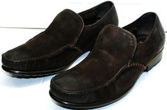 Кожаные мужские туфли с мехом внутри Welfare 555841 Dark Brown Nubuk & Fur.