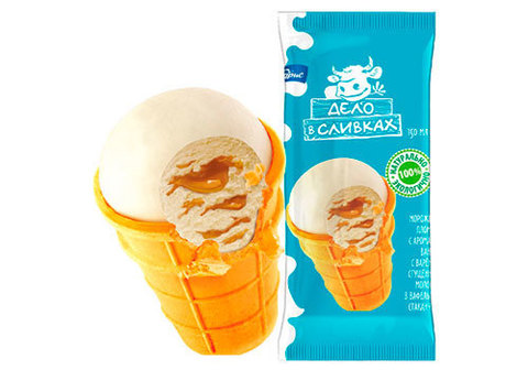 Мороженое в стаканчике "Дело в сливках" с варёной сгущенкой, 80г