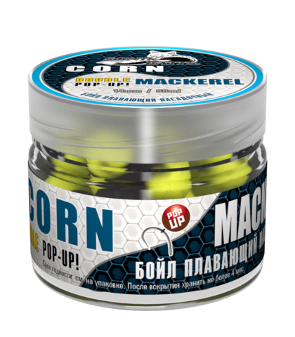 Бойлы насад. плав. двух цв. Sonik Baits CORN-MACKEREL Fluo Pop-ups 14мм 90мл