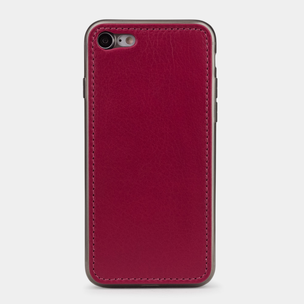 Чехол-накладка для iPhone 8/SE из натуральной кожи теленка, цвета малины