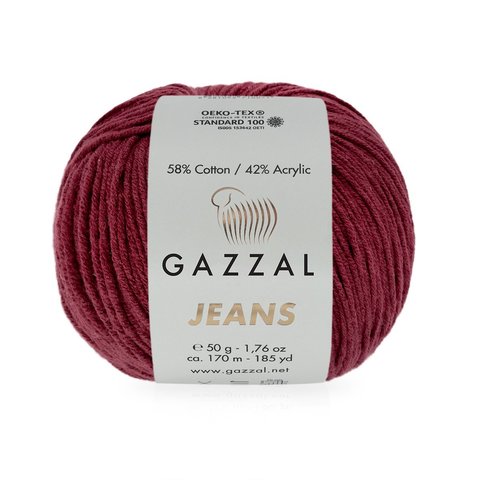 Пряжа Gazzal Jeans 1139 бордо