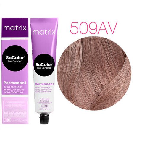 Matrix Socolor Pre-Bonded 509AV (Очень светлый блондин пепельно-перламутровый) - Крем-краска для седых волос