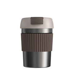 Стакан KissKissFish Rainbow Vacuum Coffee Tumbler Mini Коричневый непроливайка