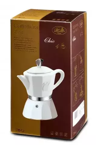Кофеварка гейзерная G.A.T. CHIC 01-120-04B 200ml индукция, фарфор/алюминий