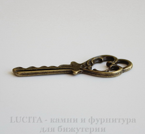 Подвеска "Ключик" (цвет - античная бронза) 37х13 мм