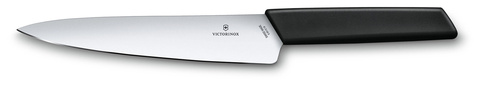 Нож кухонный Victorinox Swiss Modern (6.9013.19B) стальной разделочный лезв.190мм прямая заточка черный блистер