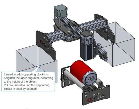 Модуль для лазерных граверов Ortur YRR 2.0 для гравировки цилиндрических предметов