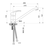 Смеситель для кухни WesnaArt LISTOK LIS01-130, хром