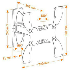Кронштейн ЖК HOLDER LCDS - 5020, 22-42" 30 кг. накл. 20° пов. 100° белый