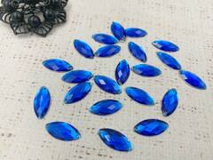 Стразы пришивные акрил, d 1,8х0,9 см, электрик