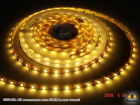 5050Y-30L- NK светодиодная лента в катушках 5м 30LED/м, цвет желтый