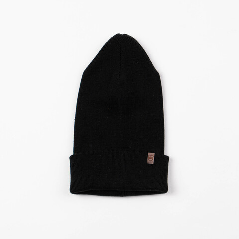 Two-ply turn-up cotton hat - Black