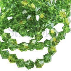 Бусины биконусы купить оптом Peridot AB