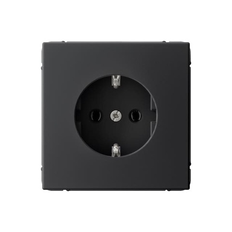 Розетка электрическая 2К+З 16А 250 В. Цвет Карбон. Systeme electric серия ArtGallery. GAL001043S