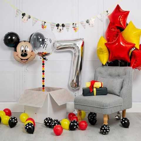 фольгированная фигура Микки Маус, шары на день рождения 7 лет