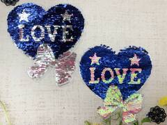 Аппликация пришивная двухсторонняя с пайетками, р. 22,5х21 см