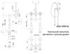 Cezares GOLF-VDP-02-Bi GOLF-VDP-02-Bi Напольный смеситель для ванны с ручным душем, цвет бронза, ручки переключателя и ручного душа белые