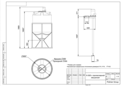 Ёмкость с пропеллерной мешалкой Полимер-Групп K 500 л. конусная (950x950x1869см;) - арт.559225