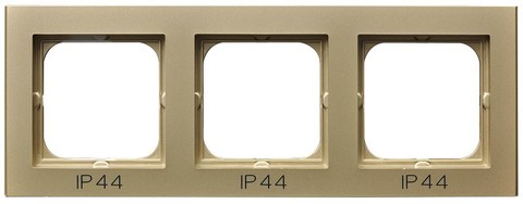 Рамка на 3 поста для выключатель IP-44. Цвет Шампань золотой. Ospel. Sonata. RH-3R/39