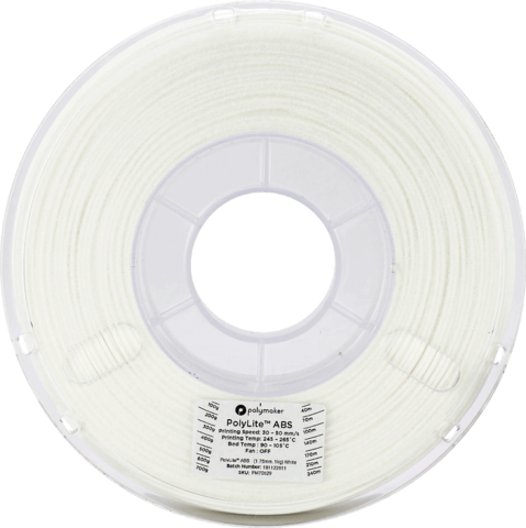 Пластик для 3D-принтера PolyMaker PolyLite ABS, 1.75 мм, 1 кг, Белый
