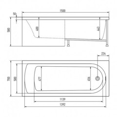 Ванна акриловая прямоугольная Alex Baitler Michigan 170*70 с ножками