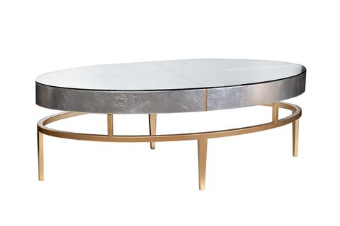 Стол журнальный дизайнерский 132х76х46см Garda Decor Futuro серебристый