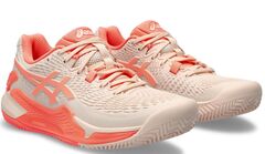 Женские теннисные кроссовки Asics Gel-Resolution 9 Clay - pearl pink/sun coral