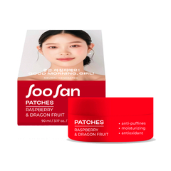 SOOSAN Патчи для глаз от отеков и мешков с экстрактами малины и питахайи- Patches with Raspberry & Dragon Fruit, 84г