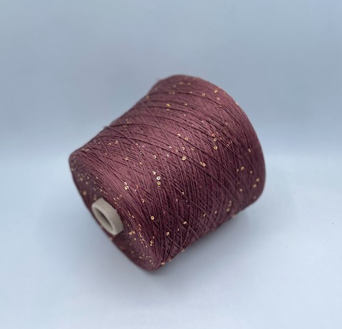 G&G Filati  (пр.Италия),art-Bellino, 390м/100гр, 100%Лен+пайетка(золото) , цвет-Сусло, арт-34052