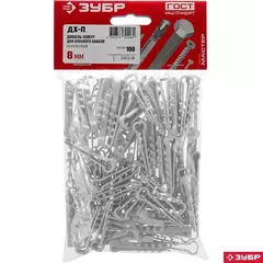 ЗУБР ДХ-П, 8 мм, нейлон, 100 шт, дюбель-хомут для плоского кабеля (30912-08)