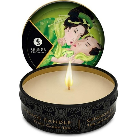 Массажная свеча Exotic Green Tea с ароматом зелёного чая - 30 мл. - Shunga 4611