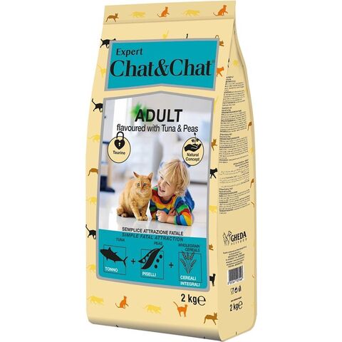 Chat&Chat Expert Premium сухой корм со вкусом тунца и горохом для взрослых кошек 2 кг