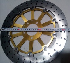 Диск тормозной на Kawasaki ZX7RR / ZX7R / ZX9R / ZX12R NINJA /  передний / золотой