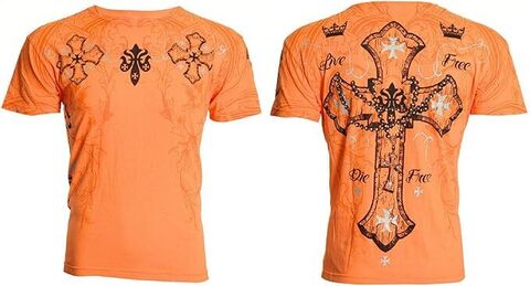 Archaic | Футболка мужская Glory Orange AM1600 от Affliction спереди и сзади