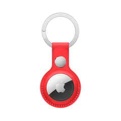 Кожаный брелок с заводным кольцом Apple Leather Key Ring для AirTag, Red (Красный)