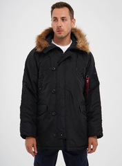Парка Alpha Industries N-3B Logo Oxford Parka Black (Черная)