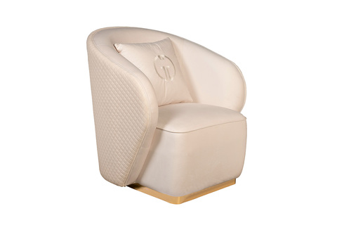 Кресло велюровое 86х86х90см Garda Decor кремовый