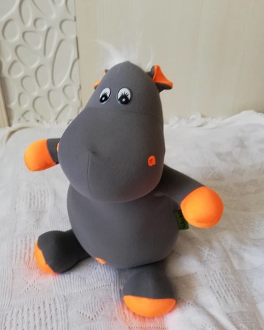 Мягкая игрушка-подушка Gekoko «Бегемот Няша», оранжевый