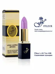 FFleur Помада L-24 тон 438 Сиреневая орхидея перламутр длительного действия «Фруктовый соблазн»
