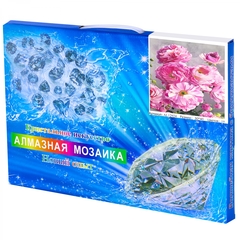 
          Алмазная мозаика Alingar, на подрамнике, с полным заполнением, (глянц) дизайн рамка, 30х40 см, 19 цветов, "Розовые цветы"