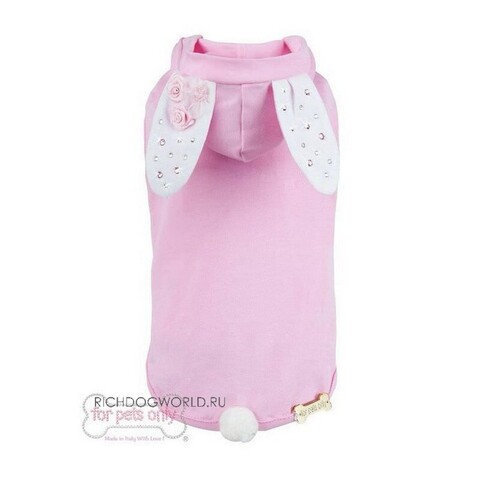 PP306 Кофточка с капюшоном для собак, розовая "For Pets Only -Bunny Love PinkT-Shirt" (Италия)