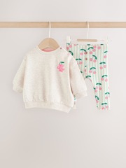 Толстовка и легинсы в комплекте для малышей Next H53-919, Молочный