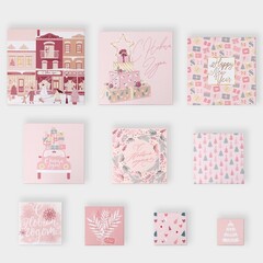 Коробка одиночная, Квадрат, Happy New year, см, 1 шт.21,5*21,5*12