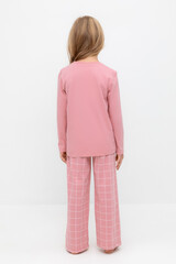 пижама  для девочки  К 1623/розовый зефир,двойная клетка