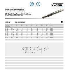 Метчик STI М12х1,25 (Комбинированный) HSS-G C/2-3P 60° 4h Volkel 03634