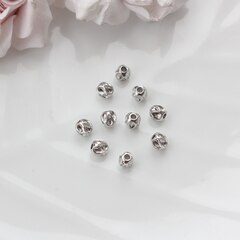 Бусина разделитель фриформ (спейсер), 6 мм, родий, 5 штук, Р096